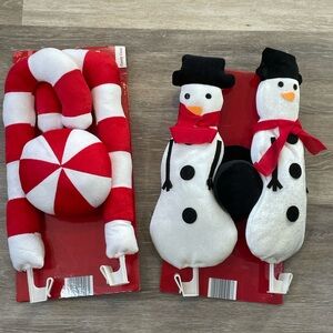 Festive Snowman and Candy Cane Car Window decor